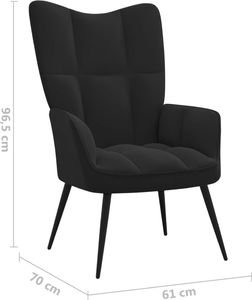 vidaXL Fotel, czarny, obity aksamitem 7