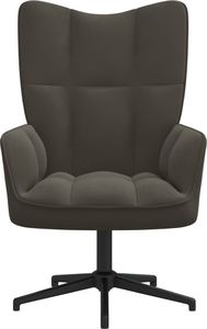 vidaXL Fotel, ciemnoszary, obity aksamitem 3