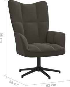 vidaXL Fotel, ciemnoszary, obity aksamitem 7