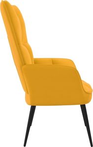 vidaXL Fotel, musztardowy, obity aksamitem 4