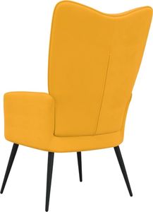 vidaXL Fotel, musztardowy, obity aksamitem 5