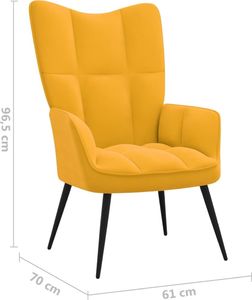 vidaXL Fotel, musztardowy, obity aksamitem 7