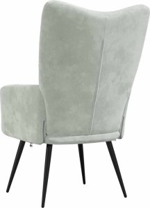 vidaXL Fotel, jasnoszary, obity aksamitem 4