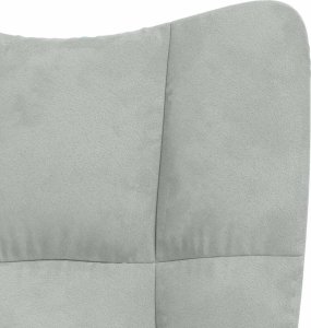 vidaXL Fotel, jasnoszary, obity aksamitem 5