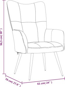 vidaXL Fotel, jasnoszary, obity aksamitem 7