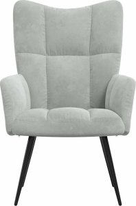 vidaXL Fotel, jasnoszary, obity aksamitem 2