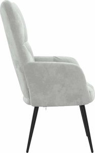 vidaXL Fotel, jasnoszary, obity aksamitem 3