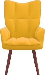 vidaXL Fotel, musztardowy, obity aksamitem 3