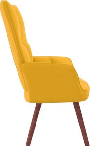 vidaXL Fotel, musztardowy, obity aksamitem 4