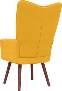 vidaXL Fotel, musztardowy, obity aksamitem 5
