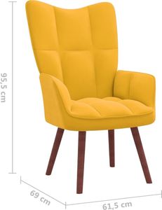 vidaXL Fotel, musztardowy, obity aksamitem 7