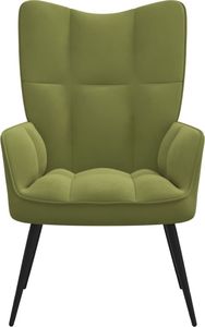 vidaXL Fotel, jasnozielony, obity aksamitem 3