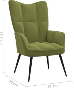 vidaXL Fotel, jasnozielony, obity aksamitem 7