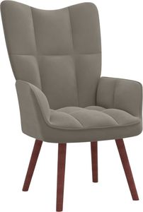 vidaXL Fotel z podnóżkiem, jasnoszary, obity aksamitem 6