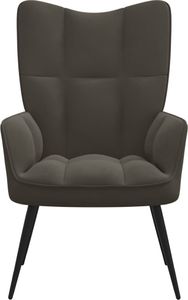 vidaXL Fotel, ciemnoszary, obity aksamitem 3