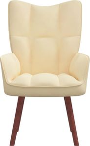 vidaXL Fotel, kremowy, obity aksamitem 3