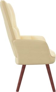 vidaXL Fotel, kremowy, obity aksamitem 4