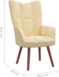 vidaXL Fotel, kremowy, obity aksamitem 7