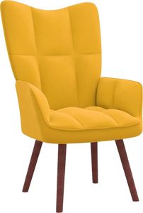 vidaXL Fotel z podnóżkiem, musztardowy, obity aksamitem 6