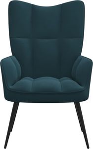 vidaXL Fotel, niebieski, obity aksamitem 3