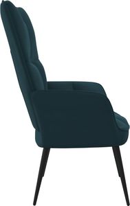 vidaXL Fotel, niebieski, obity aksamitem 4