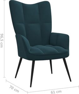 vidaXL Fotel, niebieski, obity aksamitem 7