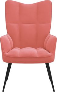 vidaXL Fotel, różowy, obity aksamitem 3