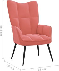 vidaXL Fotel, różowy, obity aksamitem 7