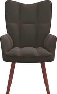 vidaXL Fotel, ciemnoszary, obity aksamitem 3