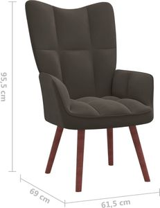 vidaXL Fotel, ciemnoszary, obity aksamitem 7
