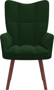 vidaXL Fotel, ciemnozielony, obity aksamitem 3