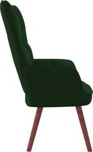 vidaXL Fotel, ciemnozielony, obity aksamitem 4