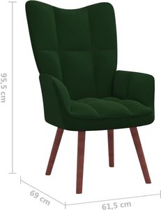 vidaXL Fotel, ciemnozielony, obity aksamitem 7