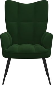 vidaXL Fotel, ciemnozielony, obity aksamitem 3