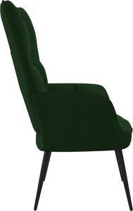 vidaXL Fotel, ciemnozielony, obity aksamitem 4