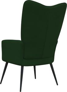 vidaXL Fotel, ciemnozielony, obity aksamitem 5