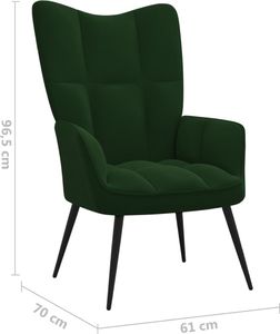vidaXL Fotel, ciemnozielony, obity aksamitem 7