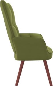 vidaXL Fotel, jasnozielony, obity aksamitem 4