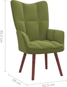 vidaXL Fotel, jasnozielony, obity aksamitem 7