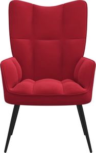 vidaXL Fotel, winna czerwień, obity aksamitem 3