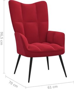 vidaXL Fotel, winna czerwień, obity aksamitem 7