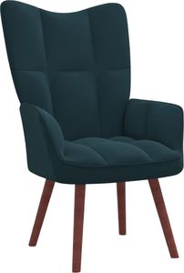 vidaXL Fotel z podnóżkiem, niebieski, obity aksamitem 6