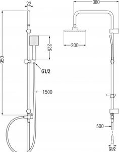 Zestaw prysznicowy Mexen Tord kolumna prysznicowa, chrom (78200-00) 2