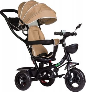 Ecotoys Rowerek trójkołowy, obracane siedzisko, beżowy 2