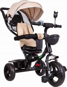 Ecotoys Rowerek trójkołowy, obracane siedzisko, beżowy 3