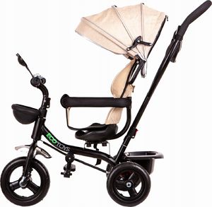 Ecotoys Rowerek trójkołowy, obracane siedzisko, beżowy 4