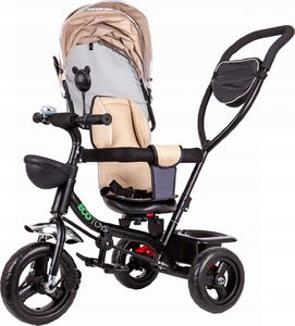 Ecotoys Rowerek trójkołowy, obracane siedzisko, beżowy 6