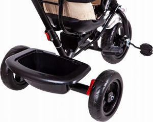 Ecotoys Rowerek trójkołowy, obracane siedzisko, beżowy 10