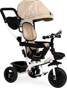 Ecotoys Rowerek trójkołowy spacerówka wózek obracany 360 2