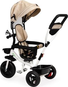 Ecotoys Rowerek trójkołowy spacerówka wózek obracany 360 3